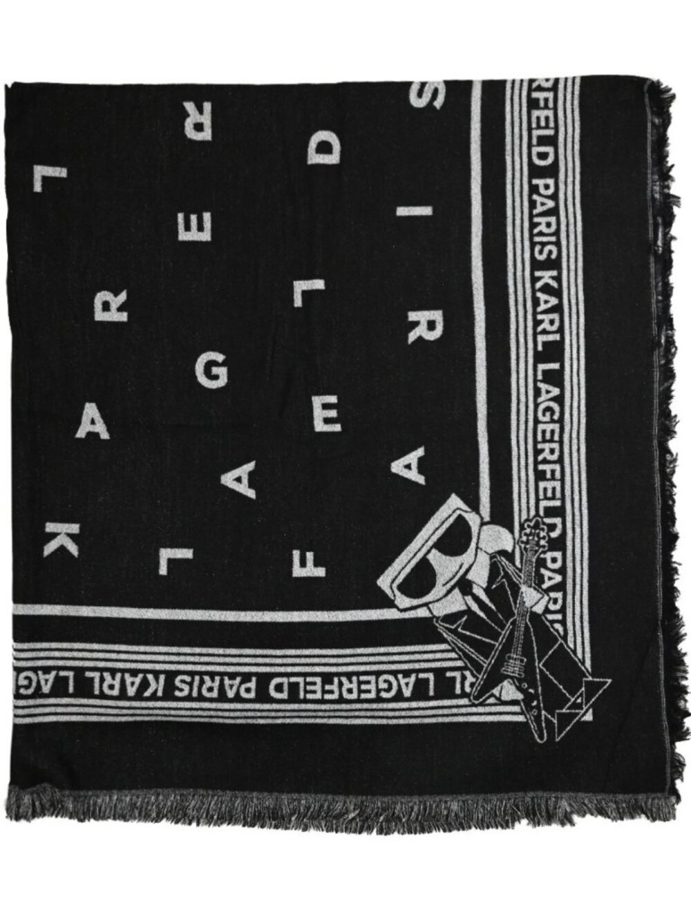 Karl Lagerfeld black and silver scarf
